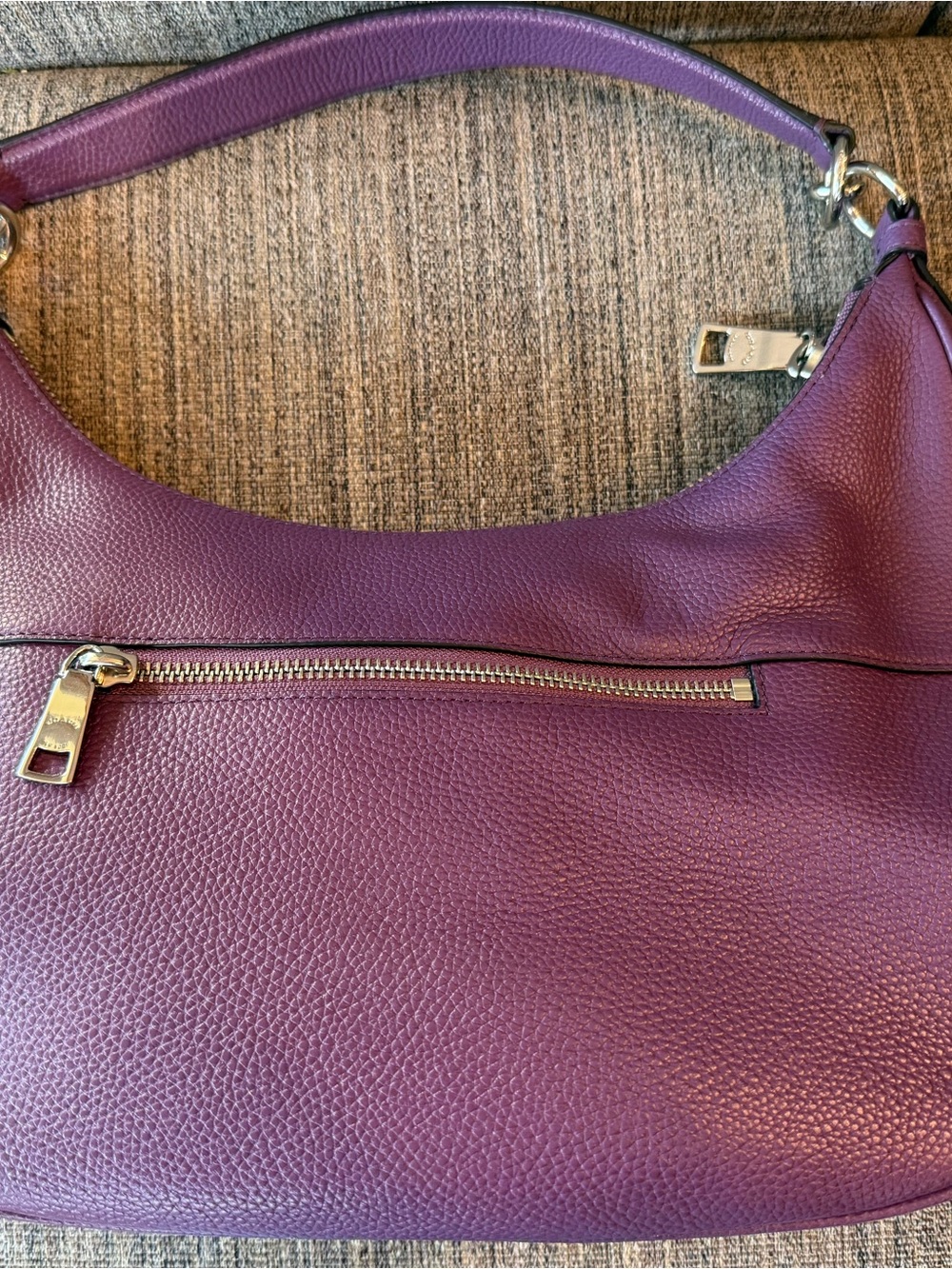 Coach Pebbled Leather Shoulder Bag in Purple - Picture 2 of 5